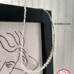 Fairy Style Round Freshwater Pearl Sterling Silver Plating White Gold Plated Necklace 6 Fairy Style Round Freshwater Pearl Sterling Silver Plating White Gold Plated Necklace -Deals Glis Jewel Store 1666715507660820480