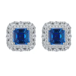 1 Pair Elegant Square Inlay Sterling Silver Zircon Ear Studs -Deals Glis Jewel Store 1666973747762040832