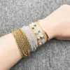 Hip-Hop Geometric Alloy Glass Beaded Women'S Bracelets