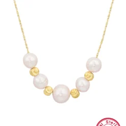 Elegant Round Freshwater Pearl Sterling Silver Plating Inlay Zircon White Gold Plated Necklace 8 Elegant Round Freshwater Pearl Sterling Silver Plating Inlay Zircon White Gold Plated Necklace -Deals Glis Jewel Store 1667024247521939456