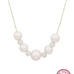 Elegant Round Freshwater Pearl Sterling Silver Plating Inlay Zircon White Gold Plated Necklace 7 Elegant Round Freshwater Pearl Sterling Silver Plating Inlay Zircon White Gold Plated Necklace -Deals Glis Jewel Store 1667057287149260800