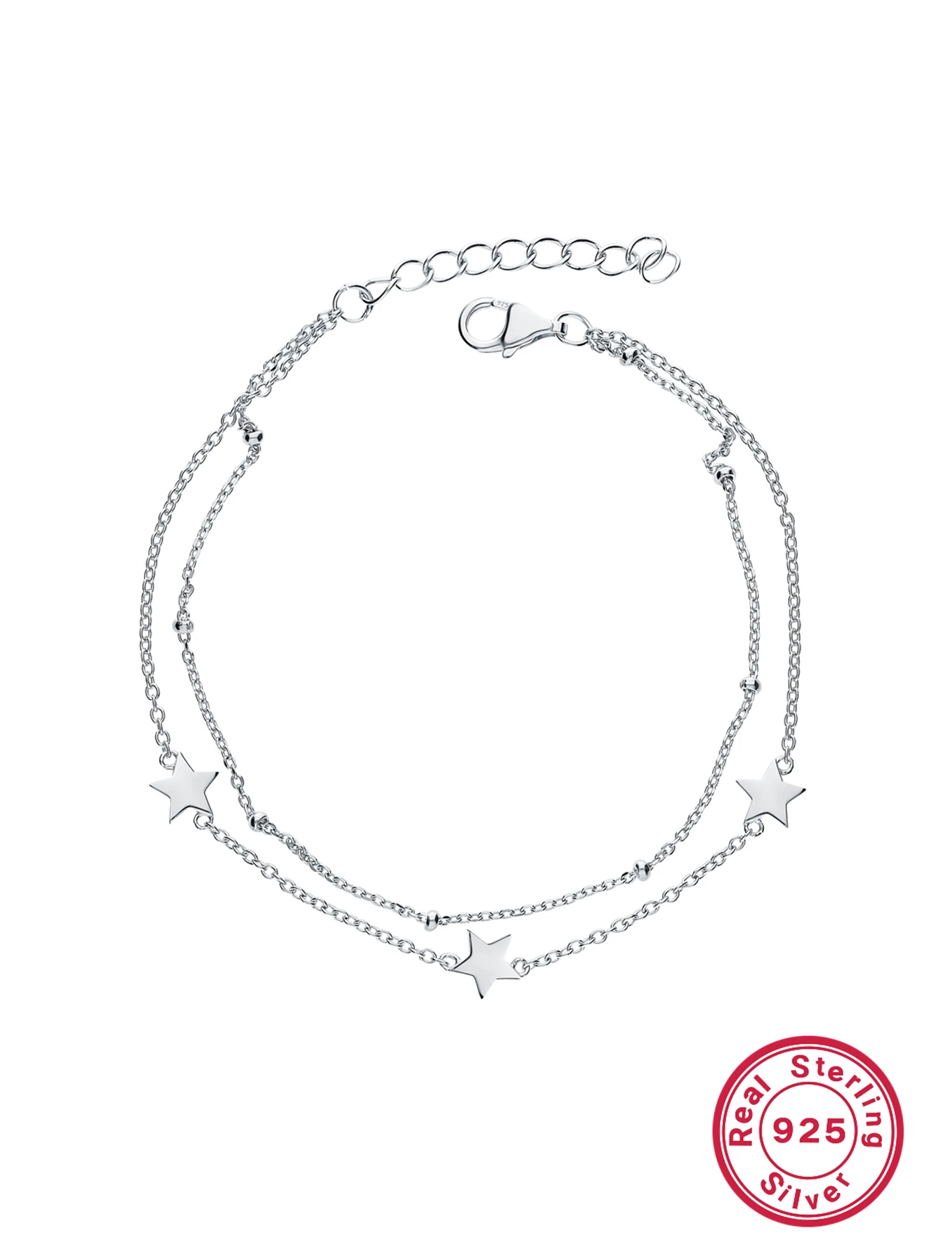 Lady Star Sterling Silver Plating White Gold Plated Bracelets 3 Lady Star Sterling Silver Plating White Gold Plated Bracelets - Image 3