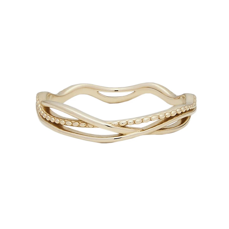 Simple Style Waves Sterling Silver Gold Plated Rings In Bulk 5 Simple Style Waves Sterling Silver Gold Plated Rings In Bulk - Image 5