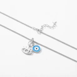 IG Style Casual Devil'S Eye Sterling Silver Enamel Plating Inlay Zircon Rhodium Plated Pendant Necklace -Deals Glis Jewel Store 1667394837361594368