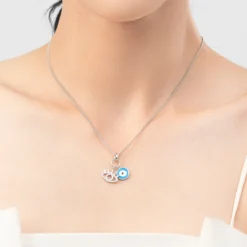 IG Style Casual Devil'S Eye Sterling Silver Enamel Plating Inlay Zircon Rhodium Plated Pendant Necklace -Deals Glis Jewel Store 1667394837638418432