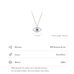 IG Style Retro Devil'S Eye Sterling Silver Plating Hollow Out Inlay Zircon Rhodium Plated Necklace -Deals Glis Jewel Store 1667398244214378496