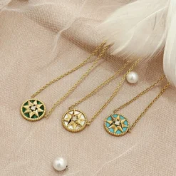 Retro Simple Style Round Star Sterling Silver Inlay Turquoise Agate Shell Pendant Necklace 9 Retro Simple Style Round Star Sterling Silver Inlay Turquoise Agate Shell Pendant Necklace -Deals Glis Jewel Store 1667431386501484544 1