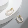 1 Pair Simple Style Round Beaded Sterling Silver Drop Earrings