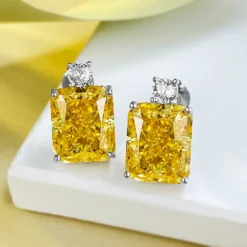 1 Pair Simple Style Square Inlay Sterling Silver Rhinestones Ear Studs -Deals Glis Jewel Store 1667444937727283200