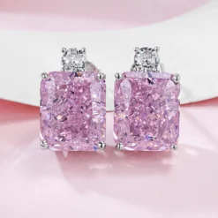 1 Pair Simple Style Square Inlay Sterling Silver Rhinestones Ear Studs -Deals Glis Jewel Store 1667444943007911936