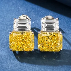 1 Pair Simple Style Square Inlay Sterling Silver Zircon Ear Studs -Deals Glis Jewel Store 1667444961332826112