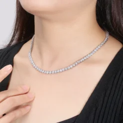 Classic Style Solid Color Sterling Silver Plating Inlay Zircon Necklace -Deals Glis Jewel Store 1668085015730327552