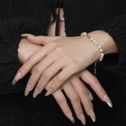 Elegant Irregular Freshwater Pearl Sterling Silver Beaded Bracelets -Deals Glis Jewel Store 1668855838095314944