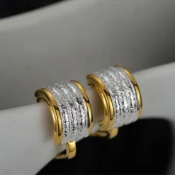 1 Piece Modern Style C Shape Plating Sterling Silver Earrings