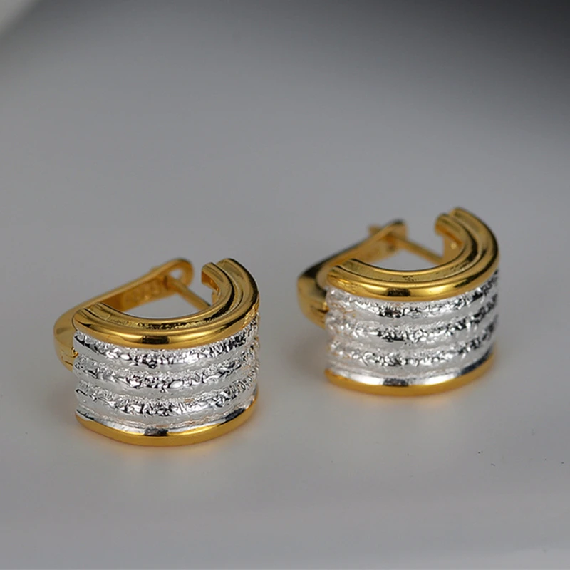 1 Piece Modern Style C Shape Plating Sterling Silver Earrings 2 1 Piece Modern Style C Shape Plating Sterling Silver Earrings - Image 2