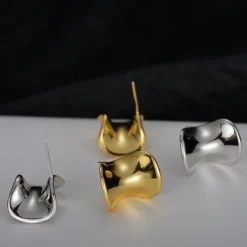 1 Pair Artistic Solid Color Plating Sterling Silver Ear Studs 9 1 Pair Artistic Solid Color Plating Sterling Silver Ear Studs -Deals Glis Jewel Store 1668855857523331072 1