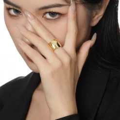 Punk Star Sterling Silver Plating Inlay Zircon Wide Band Rings -Deals Glis Jewel Store 1668855927765340160