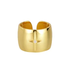 Punk Star Sterling Silver Plating Inlay Zircon Wide Band Rings -Deals Glis Jewel Store 1668855931368247296