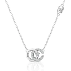Simple Style Commute Letter Sterling Silver Rose Gold Plated White Gold Plated Zircon Pendant Necklace In Bulk -Deals Glis Jewel Store 1669556283721781248