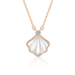 Elegant Simple Style Shell Sterling Silver Rose Gold Plated White Gold Plated Shell Zircon Pendant Necklace In Bulk -Deals Glis Jewel Store 1669634791663865856