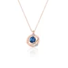 Elegant Round Sterling Silver Rose Gold Plated Zircon Pendant Necklace In Bulk