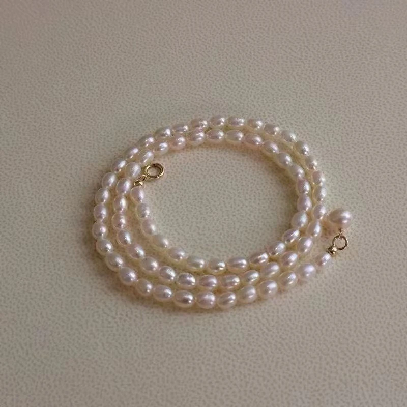 1 Piece Elegant Solid Color Beaded Freshwater Pearl Necklace 3 1 Piece Elegant Solid Color Beaded Freshwater Pearl Necklace - Image 3