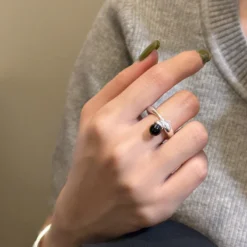 Classic Style Solid Color Sterling Silver Zircon Rings In Bulk -Deals Glis Jewel Store 1670963377511469056