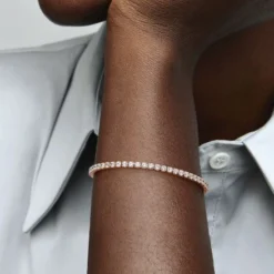 Simple Style Shiny Round Sterling Silver Zircon Tennis Bracelet In Bulk -Deals Glis Jewel Store 1671035722334867456