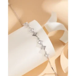 Elegant Lady Leaf Sterling Silver Zircon Bracelets In Bulk -Deals Glis Jewel Store 1672419083703947264