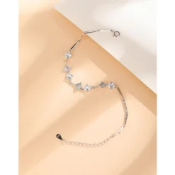 Elegant Lady Leaf Sterling Silver Zircon Bracelets In Bulk -Deals Glis Jewel Store 1672419099105431552