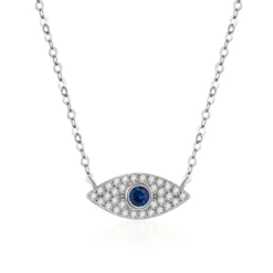 IG Style Casual Devil'S Eye Sterling Silver Zircon Necklace In Bulk -Deals Glis Jewel Store 1672419225567891456