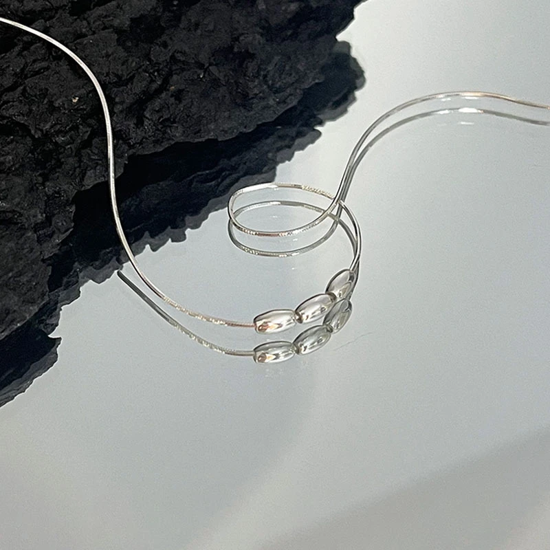 Simple Style Solid Color Sterling Silver Necklace In Bulk 4 Simple Style Solid Color Sterling Silver Necklace In Bulk - Image 4