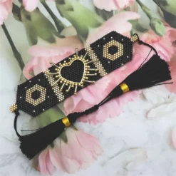 Wholesale Jewelry Bohemian Tassel Heart Shape Glass Glass Bracelets -Deals Glis Jewel Store 1672435088517894144