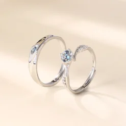 Elegant Basic Geometric Heart Shape Sterling Silver Zircon Open Rings In Bulk -Deals Glis Jewel Store 1672864232770768896