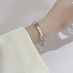Wholesale Jewelry Elegant Geometric Crystal Sterling Silver Pearl Bracelets