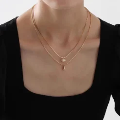 Retro Lady Water Droplets Eye Titanium Steel Inlay Shell Layered Necklaces 9 Retro Lady Water Droplets Eye Titanium Steel Inlay Shell Layered Necklaces -Deals Glis Jewel Store 1673884772843261952