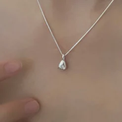 Simple Style Water Droplets Sterling Silver Zircon Pendant Necklace In Bulk -Deals Glis Jewel Store 1673884993266520064