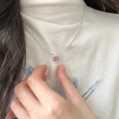 Simple Style Strawberry Quartz Sterling Silver Pendant Necklace In Bulk -Deals Glis Jewel Store 1674248772340813824 1