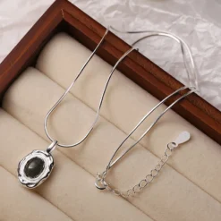 Casual Simple Style Oval Sterling Silver Turquoise Pendant Necklace In Bulk -Deals Glis Jewel Store 1674602809972101120