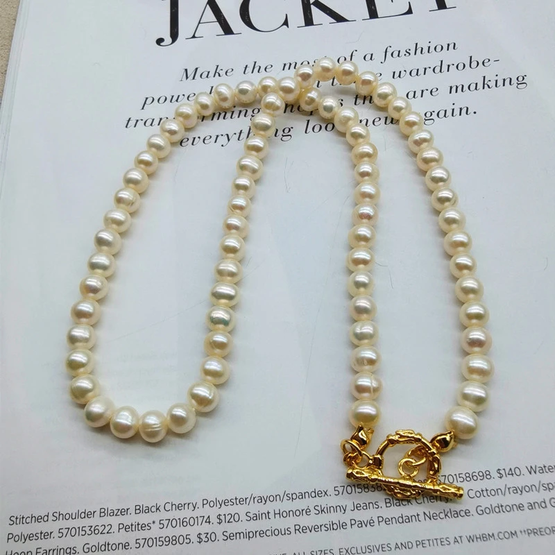 Elegant Simple Style Round Freshwater Pearl Copper Necklace In Bulk 4 Elegant Simple Style Round Freshwater Pearl Copper Necklace In Bulk - Image 4