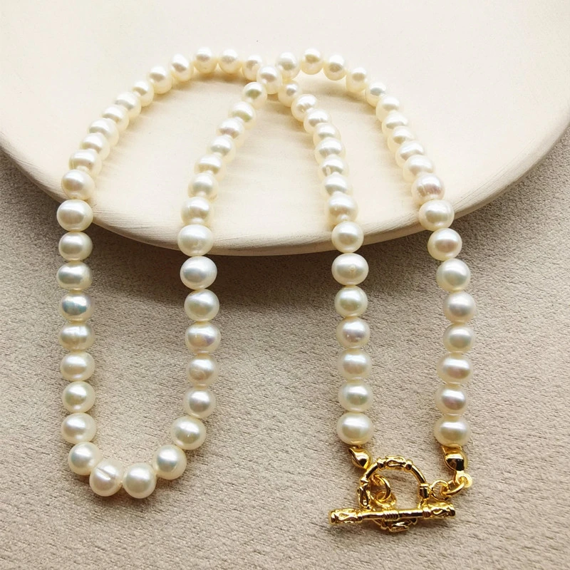 Elegant Simple Style Round Freshwater Pearl Copper Necklace In Bulk 6 Elegant Simple Style Round Freshwater Pearl Copper Necklace In Bulk - Image 6