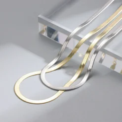 Simple Style Solid Color Sterling Silver Gold Plated Necklace In Bulk