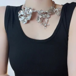 Exaggerated Printing Flower Gold Plated Alloy Metal Wholesale Choker -Deals Glis Jewel Store 1675047441130459136