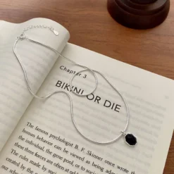 Elegant Geometric Sterling Silver Agate Pendant Necklace In Bulk -Deals Glis Jewel Store 1675758923195486208