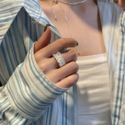 Retro Solid Color Sterling Silver Zircon Rings In Bulk -Deals Glis Jewel Store 1675759200086659072