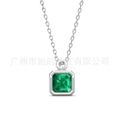 Elegant Square Sterling Silver Zircon Pendant Necklace In Bulk -Deals Glis Jewel Store 1675762488894951424