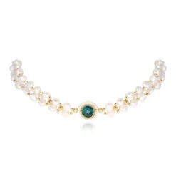 Elegant Geometric Freshwater Pearl Copper Artificial Gemstones Necklace In Bulk -Deals Glis Jewel Store 1676396540312293376