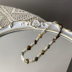 Elegant Streetwear Heart Shape Natural Stone Freshwater Pearl Necklace In Bulk -Deals Glis Jewel Store 1676396590069321728