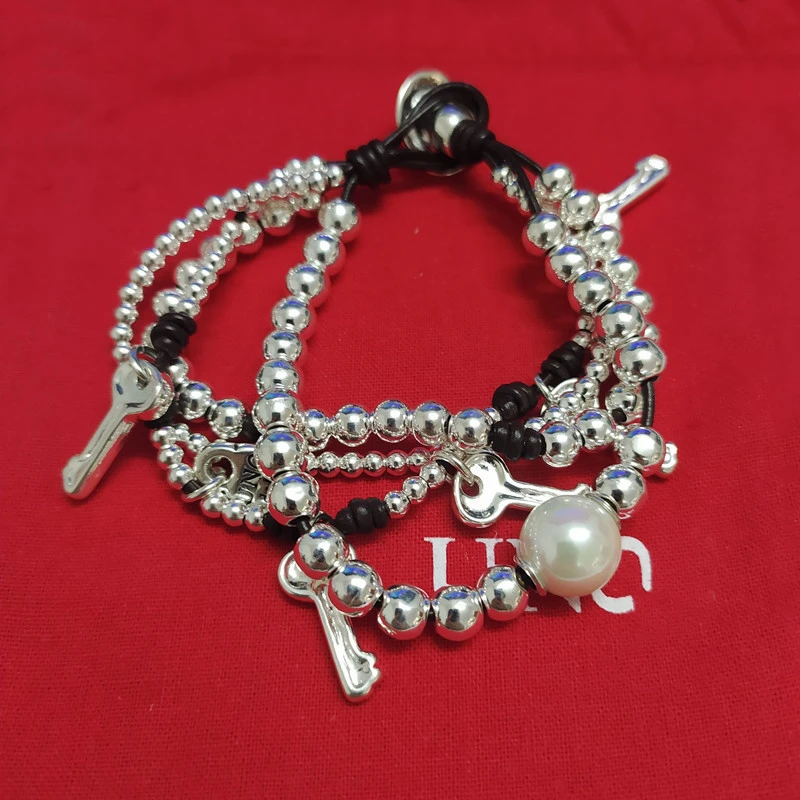 1 Piece Simple Style Key Beaded Silver Plated Bracelets 4 1 Piece Simple Style Key Beaded Silver Plated Bracelets - Image 4