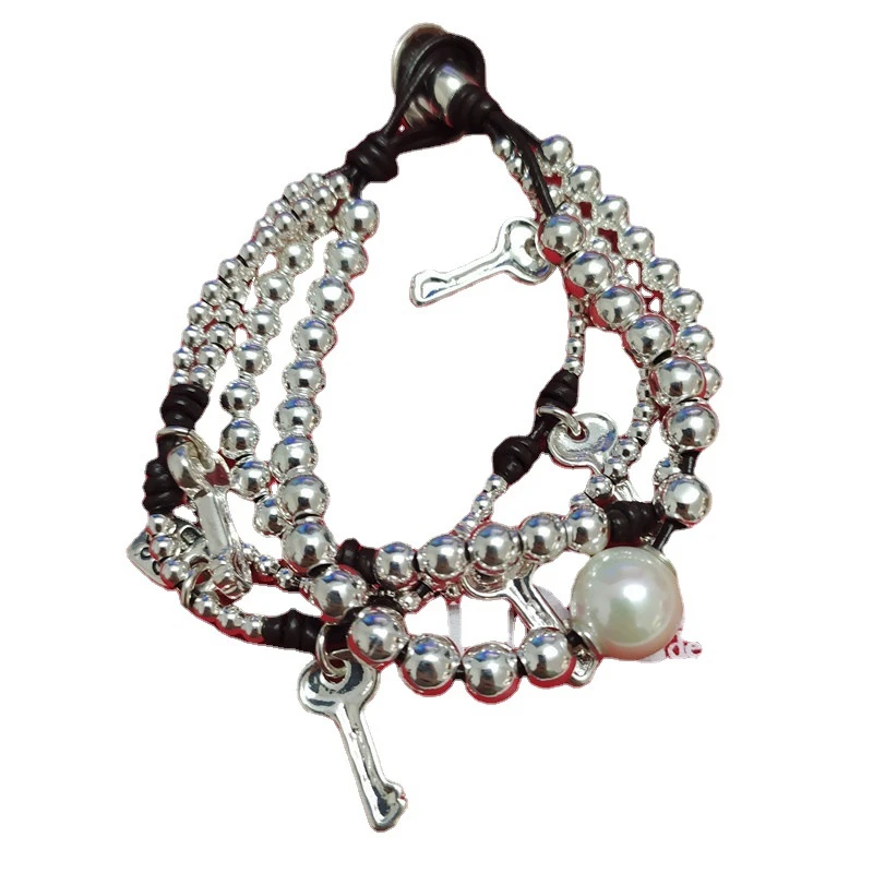 1 Piece Simple Style Key Beaded Silver Plated Bracelets 5 1 Piece Simple Style Key Beaded Silver Plated Bracelets - Image 5